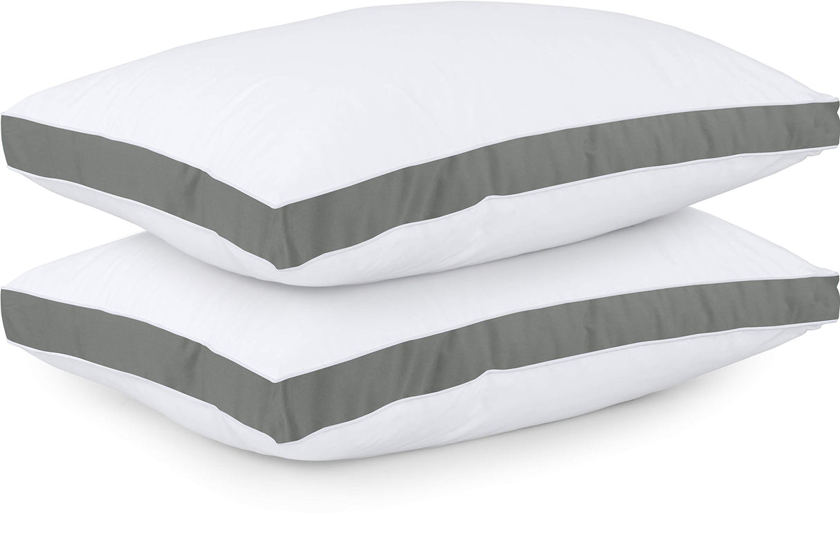 Utopia Bedding Bed Pillows for Sleeping Queen Size (Grey), Set of 2, Cooling Hotel Quality, Gusseted Pillow for Back, Stomach or Side Sleepers