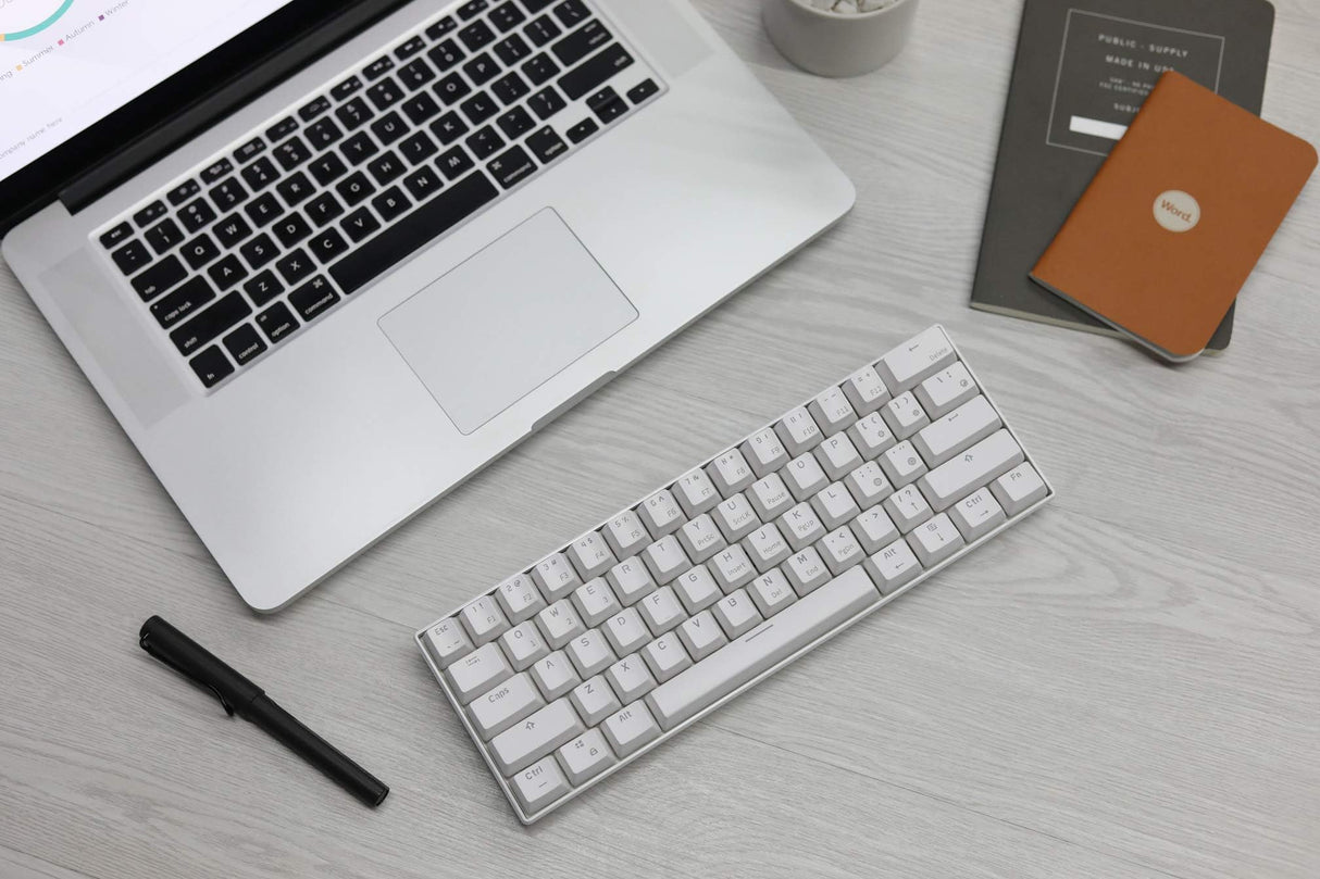 RK ROYAL KLUDGE RK61 Wireless 60% Triple Mode BT5.0/2.4G/USB-C Mechanical Keyboard, 61 Keys Bluetooth Mechanical Keyboard, Compact Gaming Keyboard with Software (Hot Swappable Brown Switch, White)