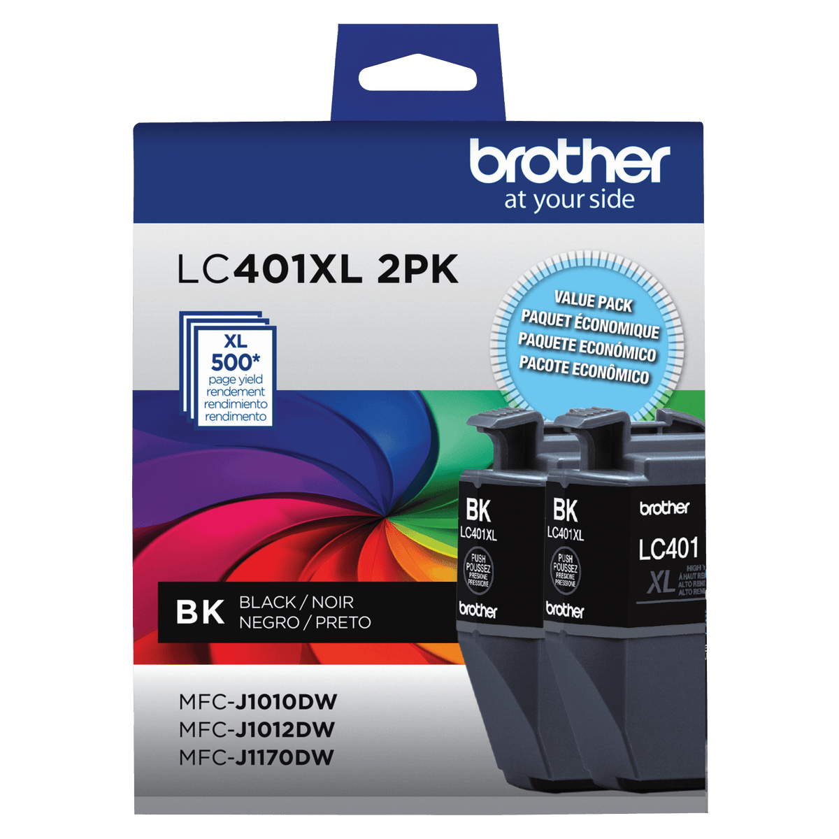 Brother Genuine LC401XL2PKS High-Yield Black Ink Cartridge 2-Pack