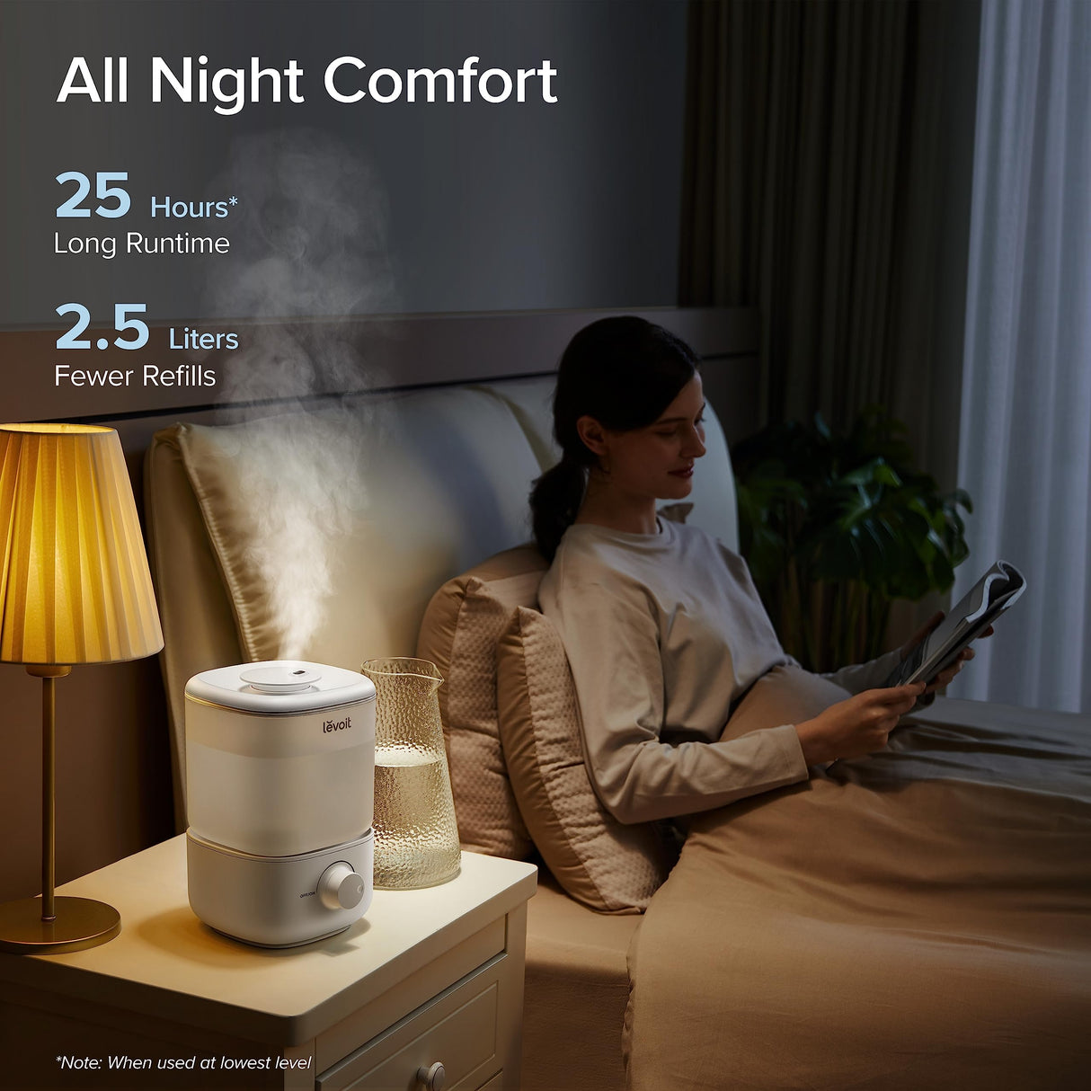 LEVOIT Humidifiers for Bedroom, 2.5L Top Fill Cool Mist Air Humidifier for Baby Nursery, Plants, Ultrasonic, Auto Shut-off, BPA Free, Quiet, Knob Control, 360° Nozzle