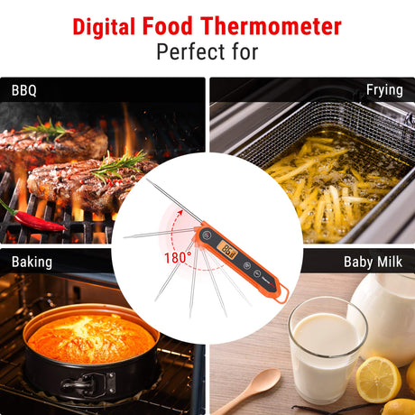 ThermoPro Waterproof Digital Instant Read Meat Thermometer Kitchen Cooking Food Thermometer with Backlight Steak Oil Fry Candy Thermometer