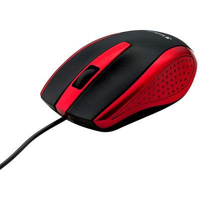 CORDED OPTICAL MOUSE RED