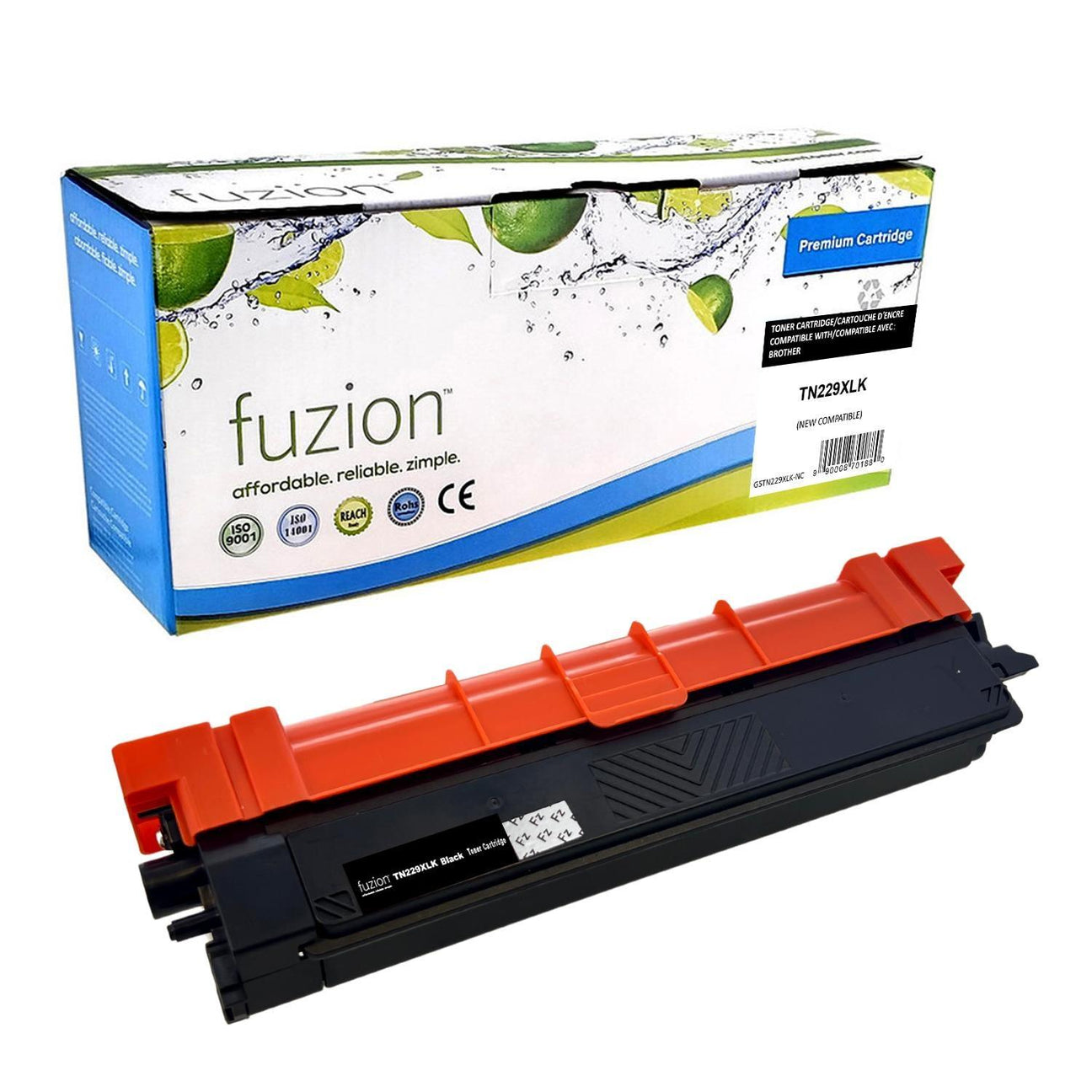 Fuzion Compatible High Yield Toner - Brother TN229XLBK  - Black