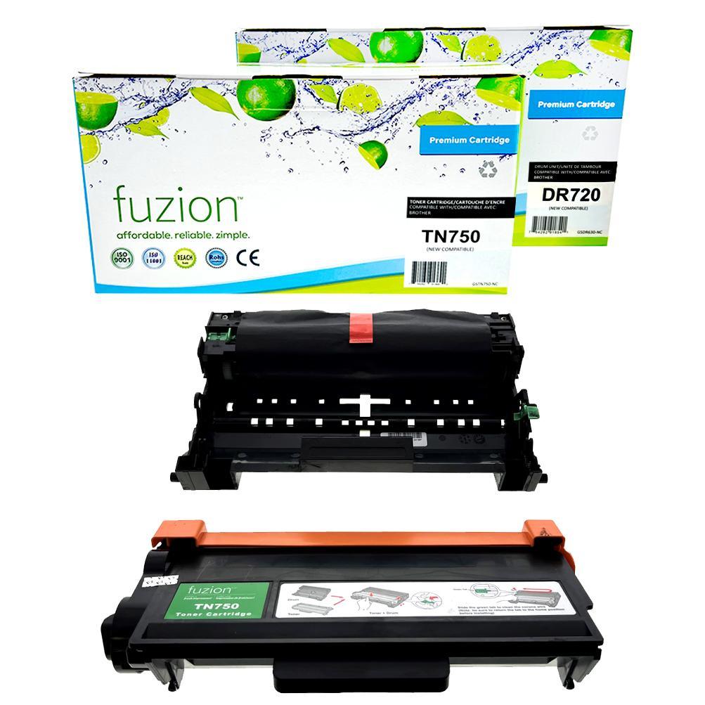 Fuzion Brother TN750 / DR720 Compatible Toner & Drum Combo