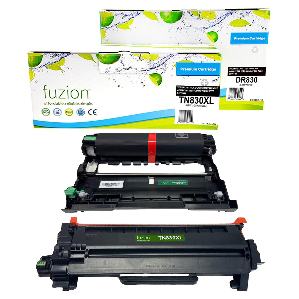 Fuzion Brother TN830XL / DR830 High Yield Compatible Toner & Drum Combo.