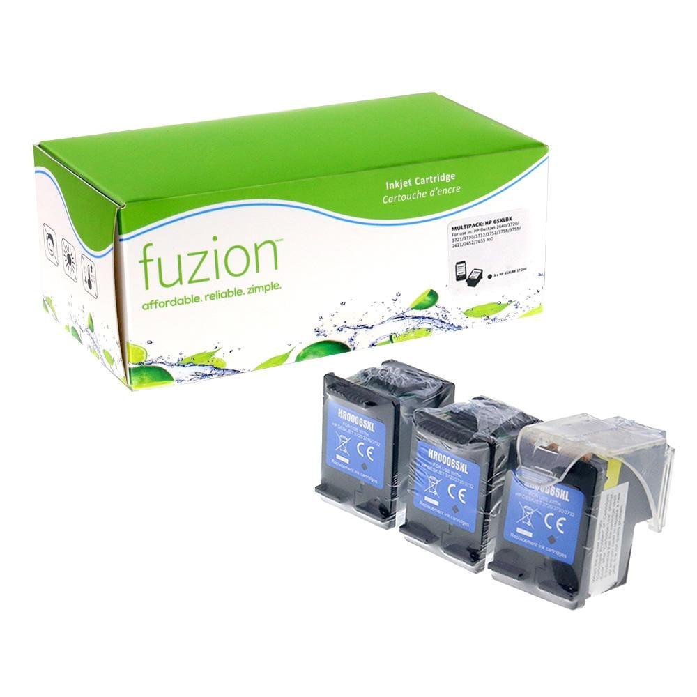 Fuzion Remanufactured Inkjet for HP #65XL Infinite Ink Kit (3) - HY Black