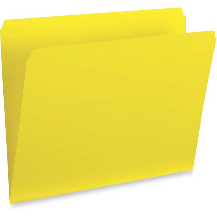 Pendaflex File Folders, Straight Cut Tab, Letter Size, Yellow, Durable Paper Stock, Box of 100, Ideal for Efficient Color-Coding