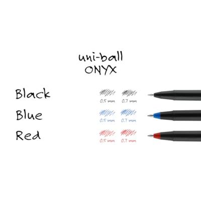 Uniball Onyx Rollerball Pens, Red, Micro 0.5 mm, Box of 12