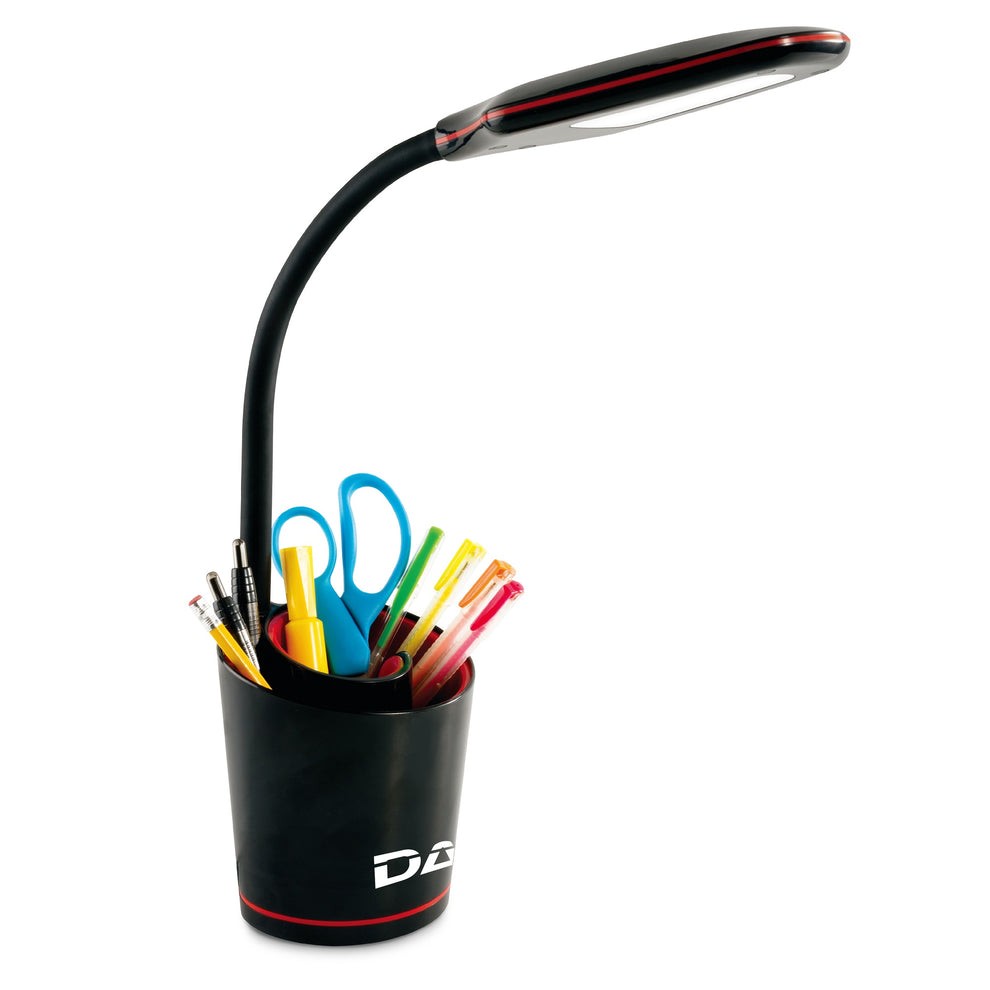 DAC MP-329 LED Desk Lamp with Organizer - Black - 1 Each