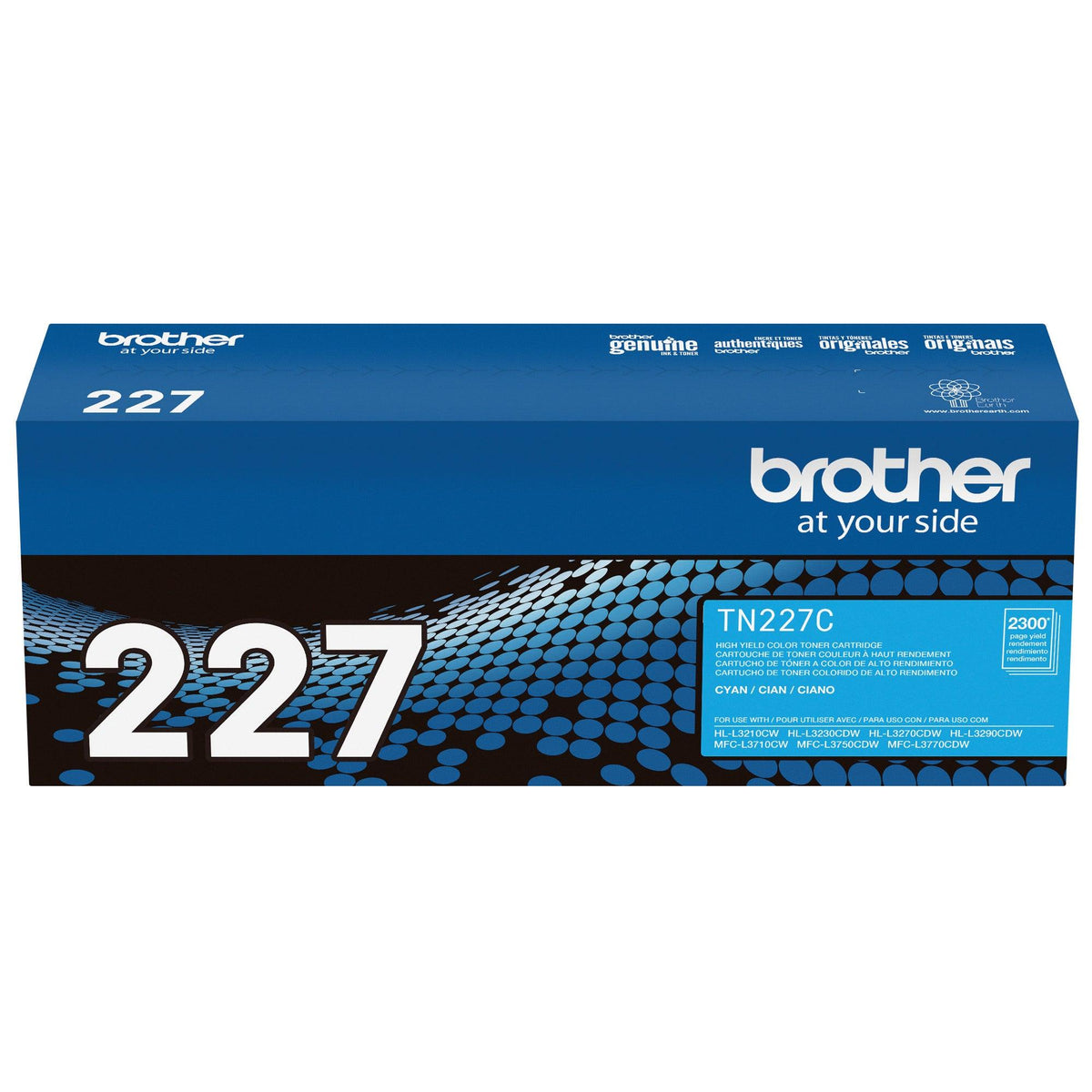 Brother Genuine TN227C High Yield Cyan Toner Cartridge - 2300 Pages
