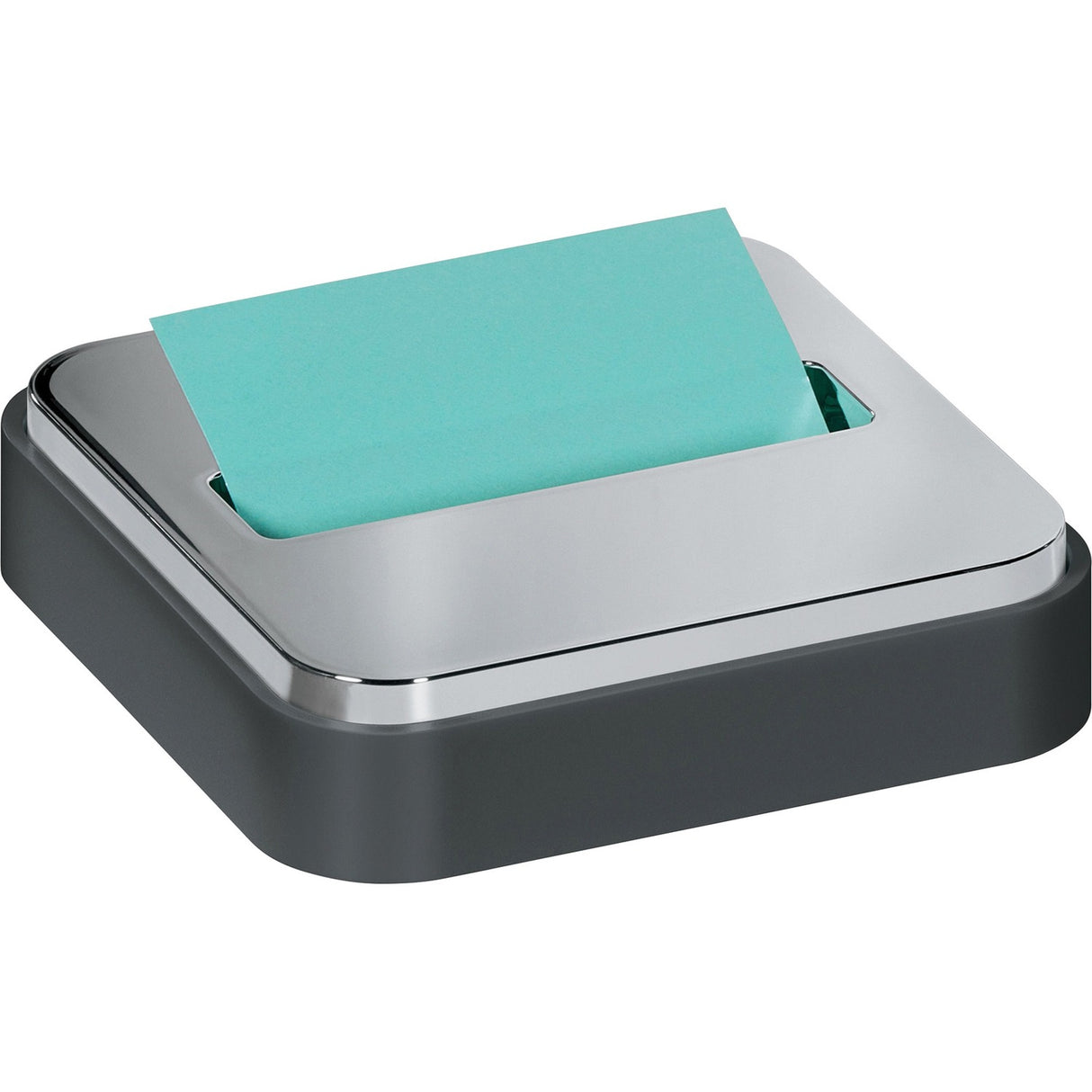 Post-it&reg; Pop-up Notes Dispenser for 3 in x 3 in Notes, Black Base with Steel Top