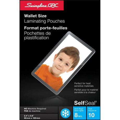 Swingline GBC SelfSeal Self Adhesive Wallet Size Laminating Pouches 2-3/8" x 3-7/8"